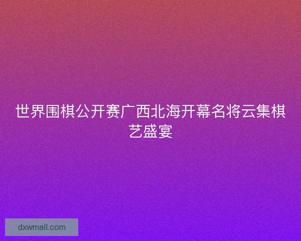 世界围棋公开赛广西北海开幕名将云集棋艺盛宴